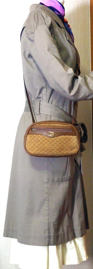 OLD Gucci マイクロGGスエード ミニポシェット(茶)