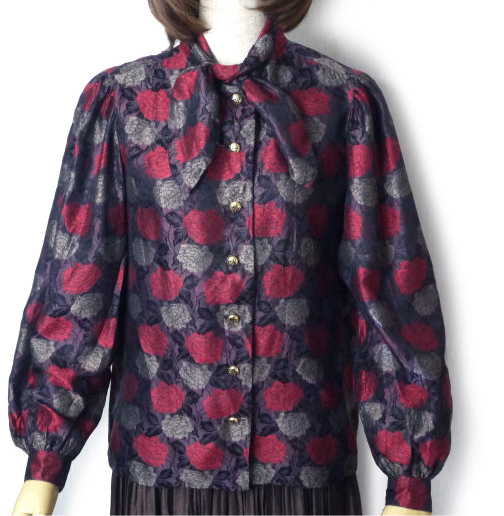 LANVIN レトロフラワーVintageブラウス