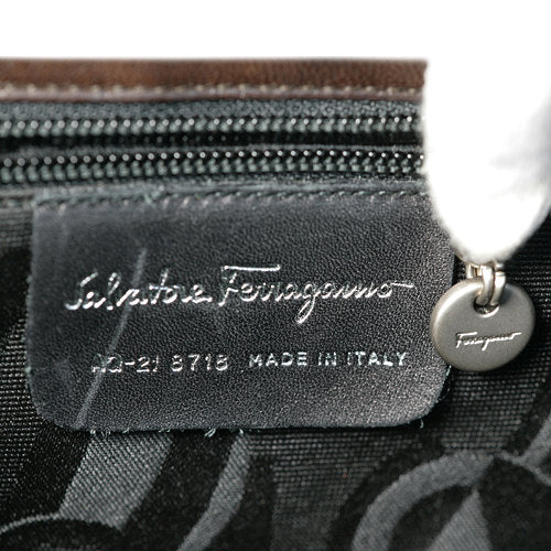 Salvatore Ferragam ラム皮トートバック(茶)