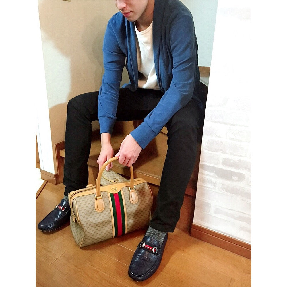 OLD Gucci マイクロGGシェリーボストン(キャメル)