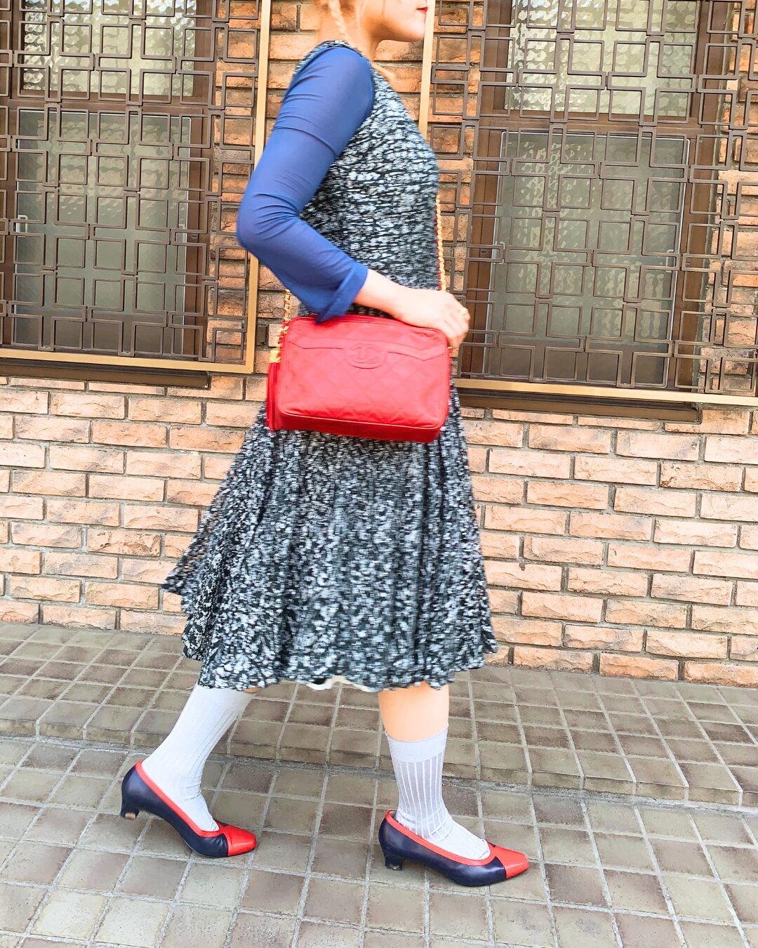 OLD CHANEL フリンジマトラッセ チェーンバッグ(赤)