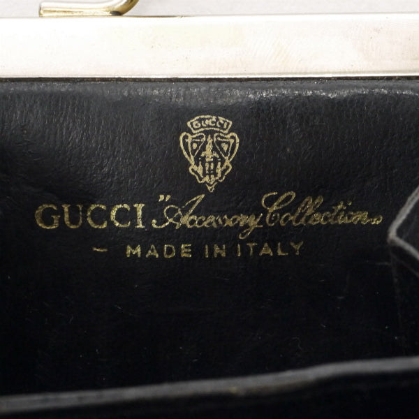 OLD Gucci バタフライがま口小銭入れ(黒)