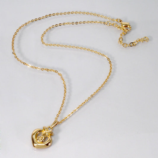 Burberry's Bロゴ ハートモチーフネックレス(ゴールド)