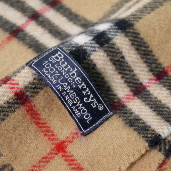 Burberrys ノバチェック柄ウール100%マフラー(ベージュ)