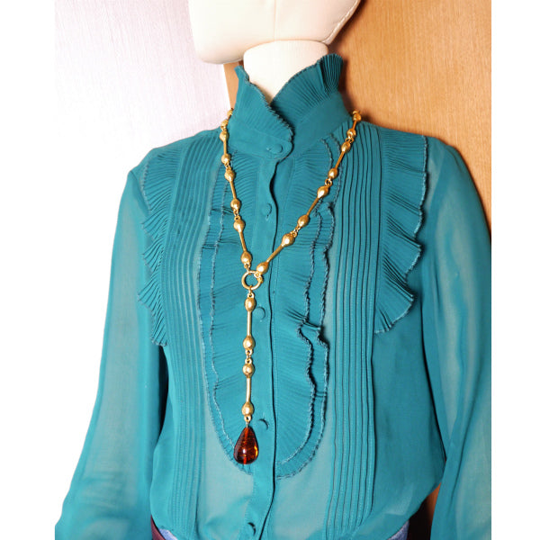 BALENCIAGA ゴールドバトン×ドロップ ネックレス(箱付き)