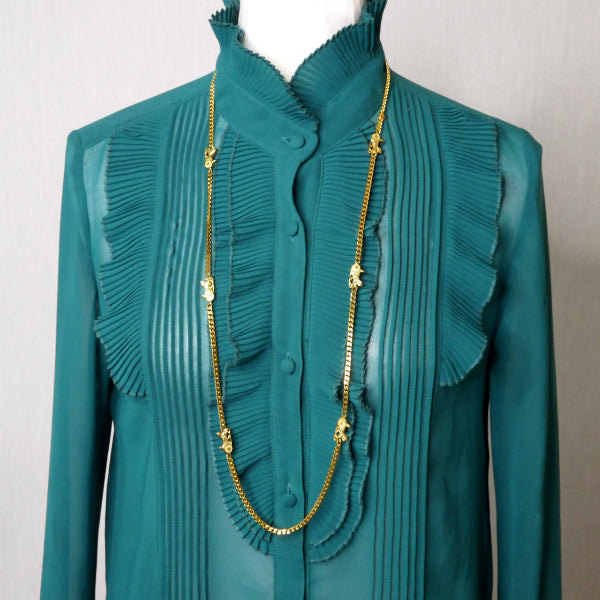 OLD CELINE 馬車モチーフ ロングネックレス(ゴールド)