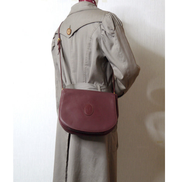 Cartier マストライン2層式半円ショルダー(ボルドー)