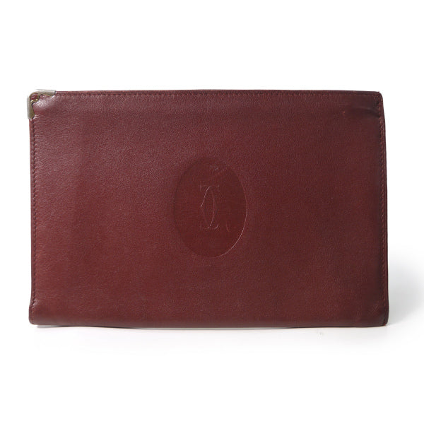 Cartier レザーポーチ Cartier 薄型レザーポーチ（ボルドー） – Vintage Shop Rococo
