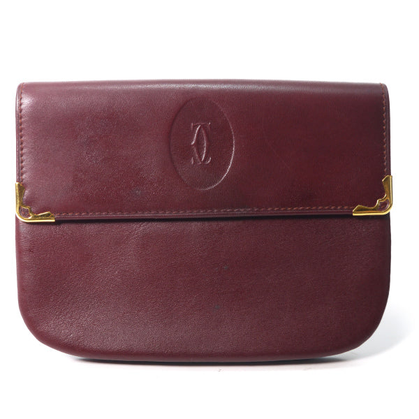 Cartier レザーポーチ 即納☆関税込！【カルティエ】クラッチバッグ ポーチ レザー 黒