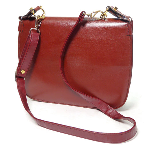 Cartier ペンホルダー付き半円斜めがけショルダー(ボルドー)