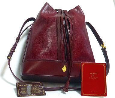 Cartier ボルドー巾着ショルダー(カード・小冊子付き)