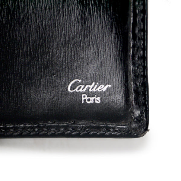 Cartier パンテールライン パテントレザー折財布(黒)