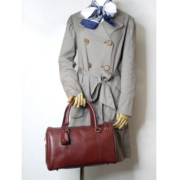 Cartier 鍵付きレザー中型ボストン(ボルドー)