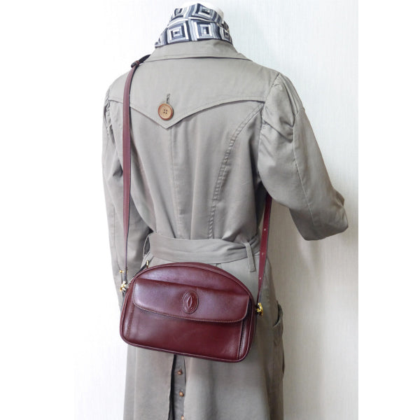 Cartier 半円2WAYショルダーバッグ(ボルドー)