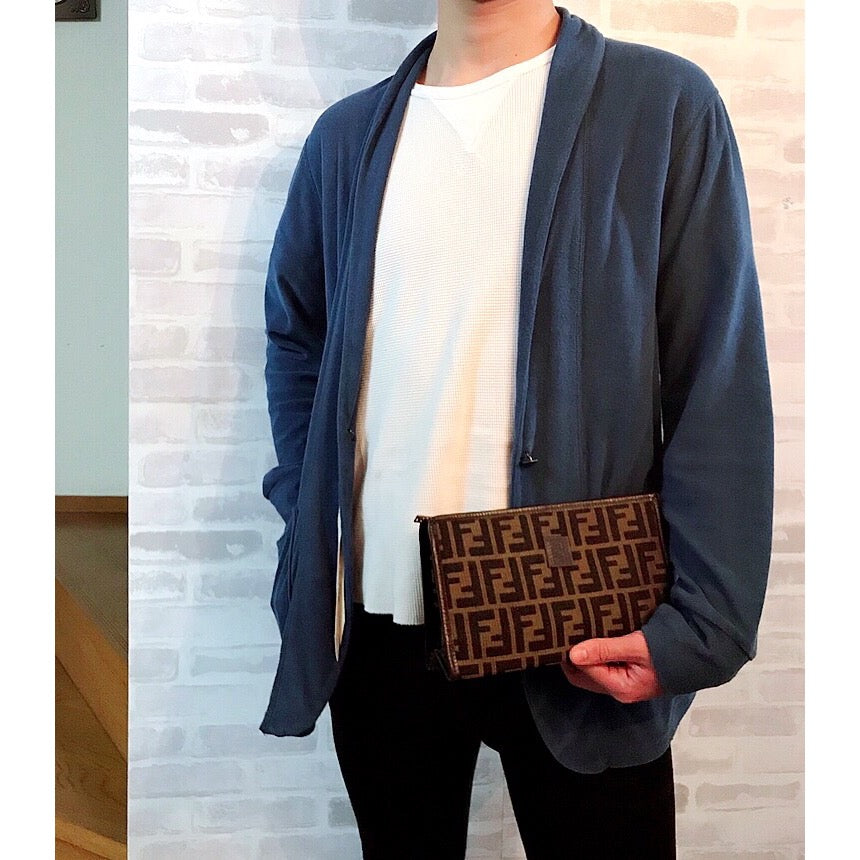 Fendi ズッカ柄 スクエアポーチ(茶)
