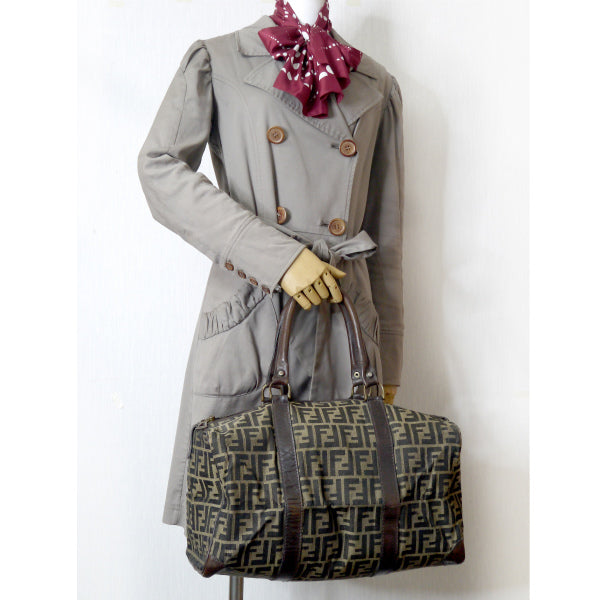 Fendi ズッカ柄 大型ボストン(茶)