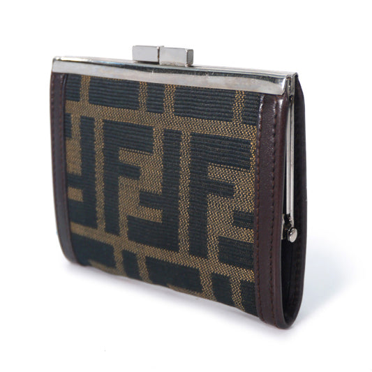 Fendi ズッカ柄 がま口コインケース(茶)