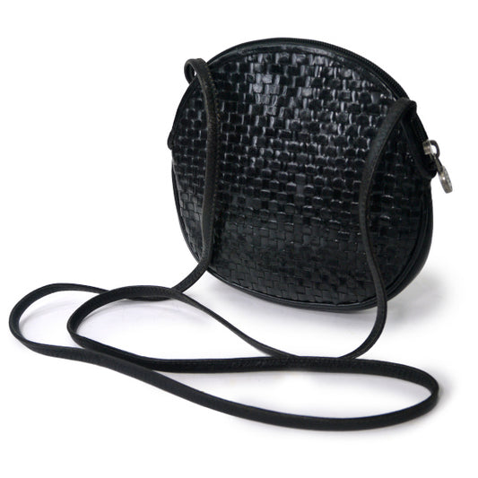 OLD Fendi 編み込みレザー サークルショルダー(黒)
