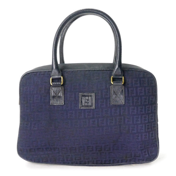 FENDI ズッキーノ 総柄 ボストンバッグ FENDI ズッキーノ柄ロゴジャガード ボストンバッグ（紺） – Vintage