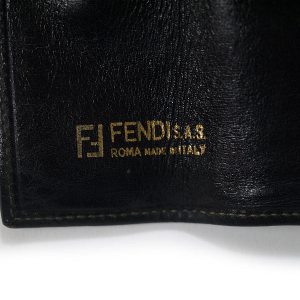 FENDI ズッカ柄がま口ミニ折財布(黒)