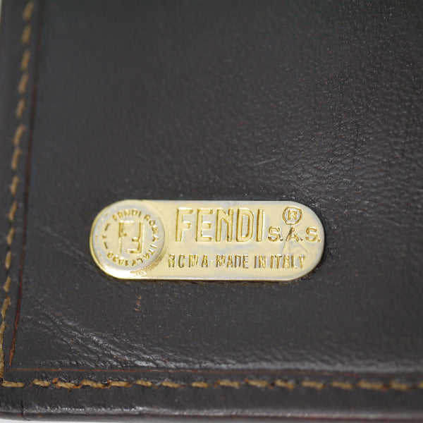 Fendi ズッカ柄がま口 ミドル財布(茶)