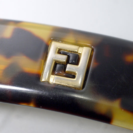 Fendi ダブルFロゴべっ甲調バレッタ(茶)