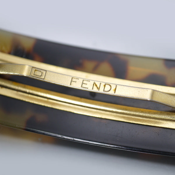 Fendi ダブルFロゴべっ甲調バレッタ(茶)