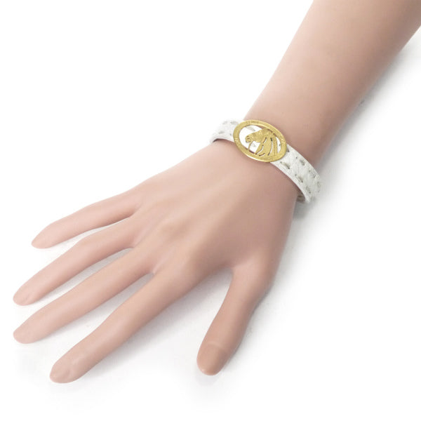 Fendi セレリア ホース金具レザーブレスレット(白)