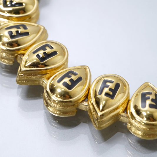 Fendi FFロゴドロップチェーンブレスレット(ゴールド)