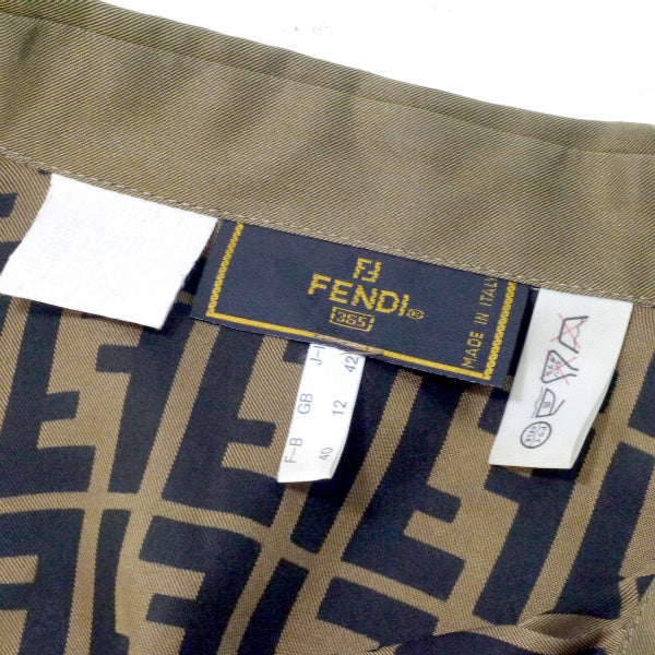 FENDI vintageズッカ柄シャツブラウス(茶)