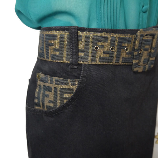 FENDI vintageズッカ柄スカート(黒)