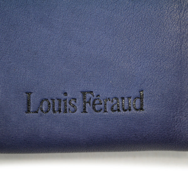 Louis Feraud 総革製がま口長財布(青)