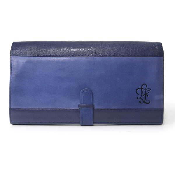 Louis Feraud 総革製がま口長財布（青） – Vintage Shop Rococo