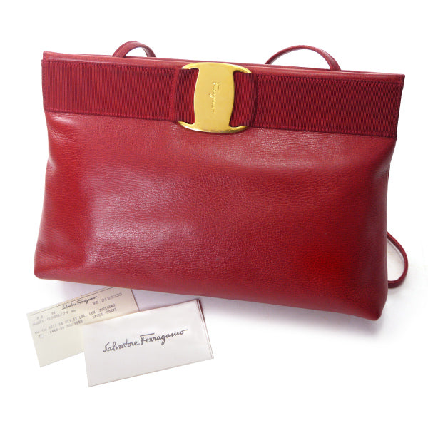 Salvatore Ferragamo Vara総革2WAYショルダー（赤） – Vintage Shop Rococo