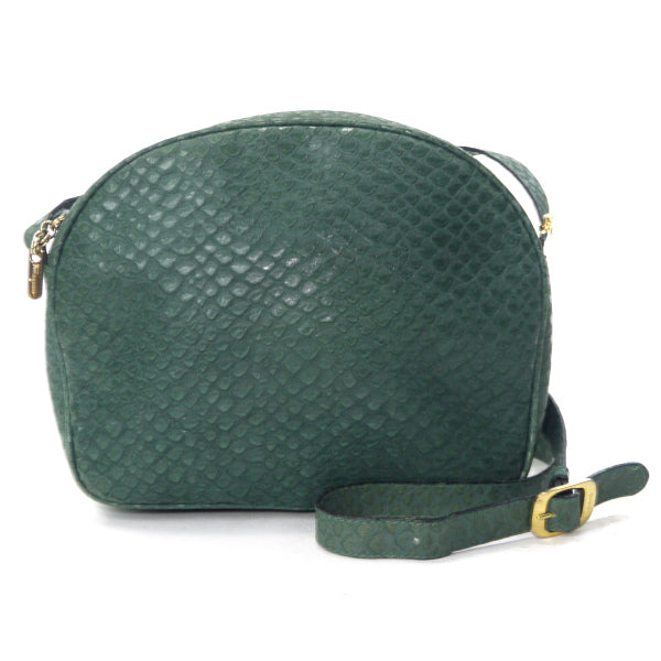 Salvatore Ferragamo レア!パイソン半円ショルダー(深緑)