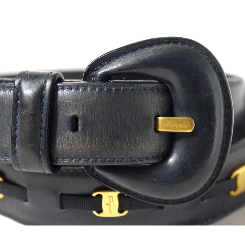 Salvatore Ferragamo Vara リボンベルト(紺)