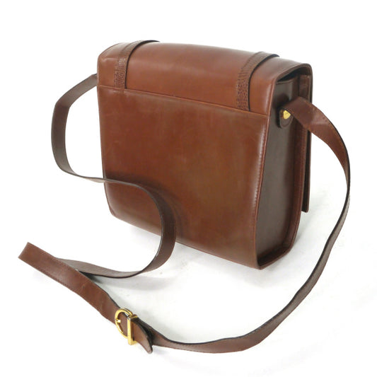 Salvatore Ferragamo ガンチーニ×リザードライン総革ショルダー(茶)