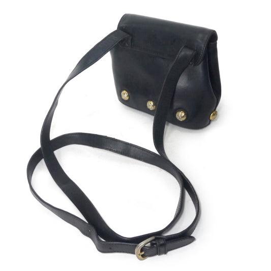 Salvatore Ferragamo ヒールスタッズ総革ミニバッグ(黒)