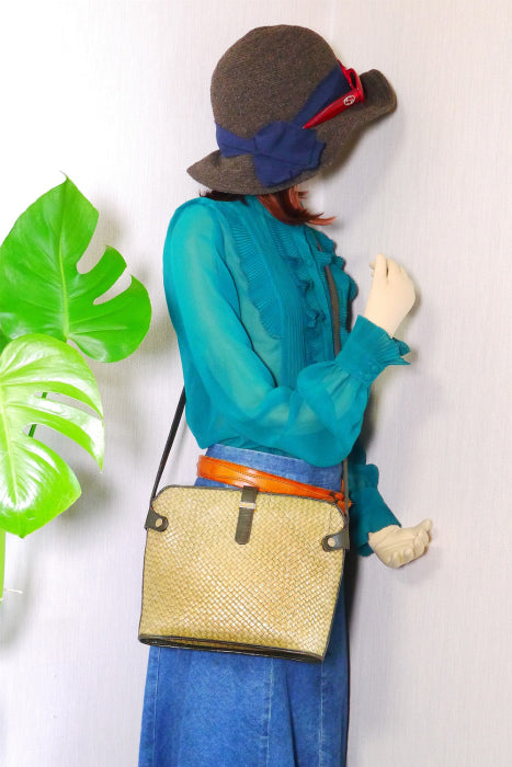 Salvatore Ferragamo 籐 編み込み斜めがけ