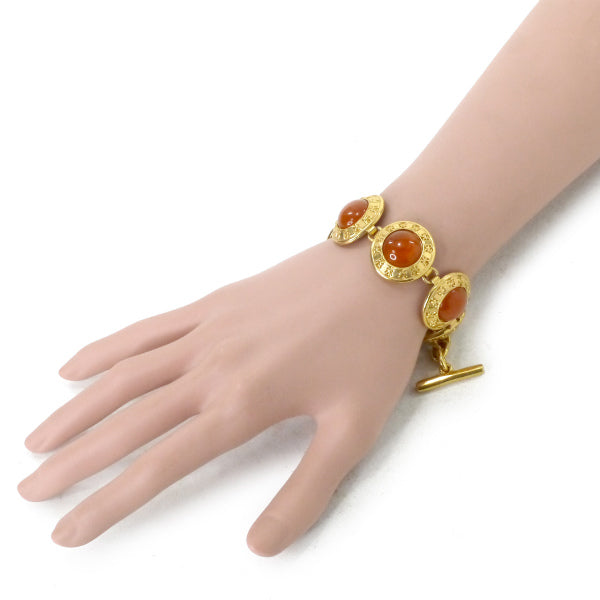 Salvatore Ferragamo オレンジストーンブレスレット(ゴールド)