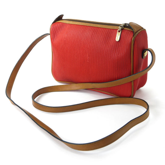 Salvatore Ferragamo バイカラーロゴショルダー(赤/キャメル)