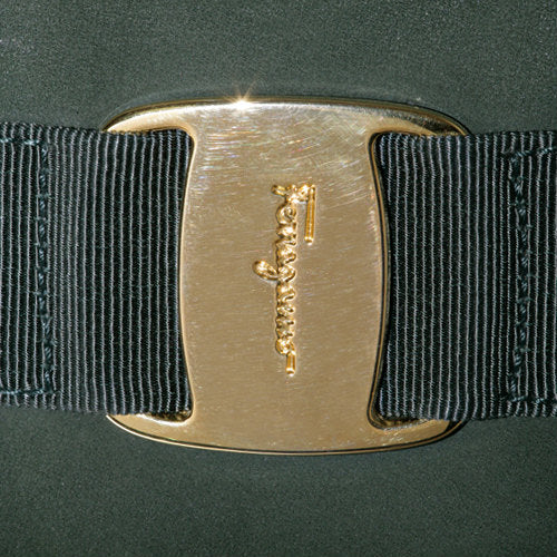 Salvatore Ferragamo スエードリボンショルダー(緑)