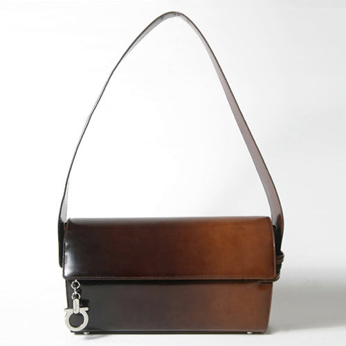 Salvatore Ferragamo ガンチーニ カマボコショルダー(茶)