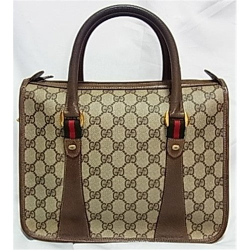 OLD Gucci 2Way四角ボストン(茶)