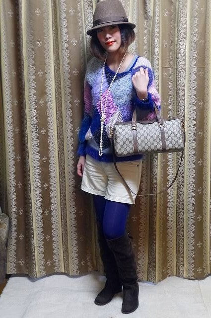 OLD Gucci 横長2Wayボストン(茶)