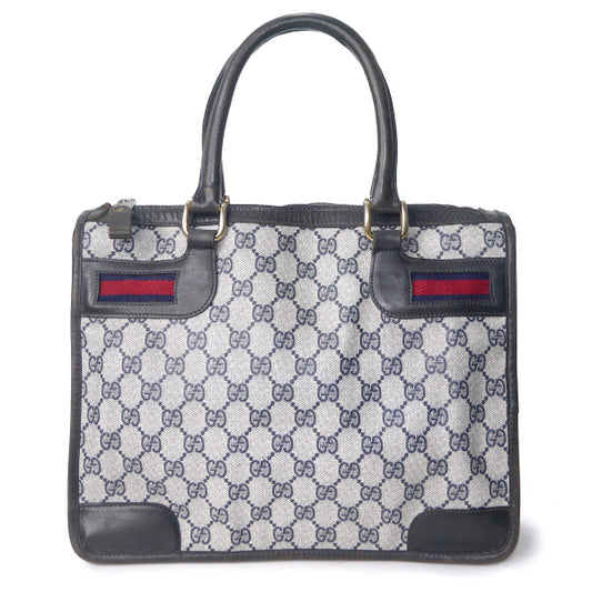 OLD Gucci スクエアミニボストン(青・横シェリー)