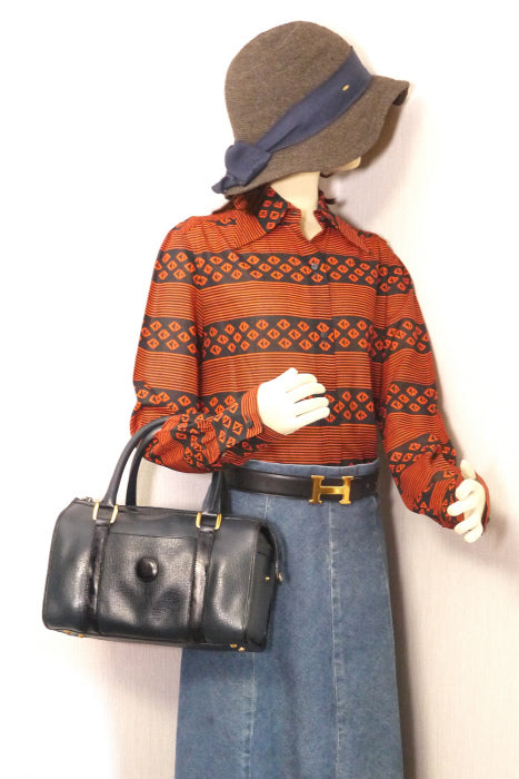 OLD Gucci ミニボストン(紺)