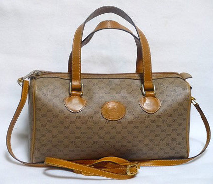 OLD Gucci2WayマイクロGGミニボストン(キャメル)