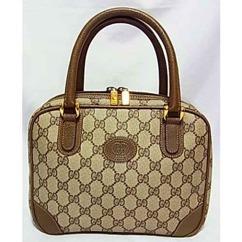 OLD Gucci丸型 ミニボストン(茶)