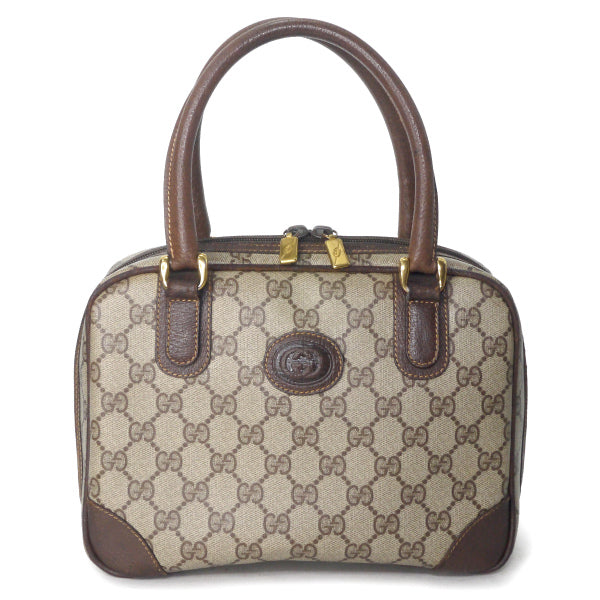 OLD Gucci ラウンドファスナーGG柄ミニボストン（茶） – Vintage Shop
